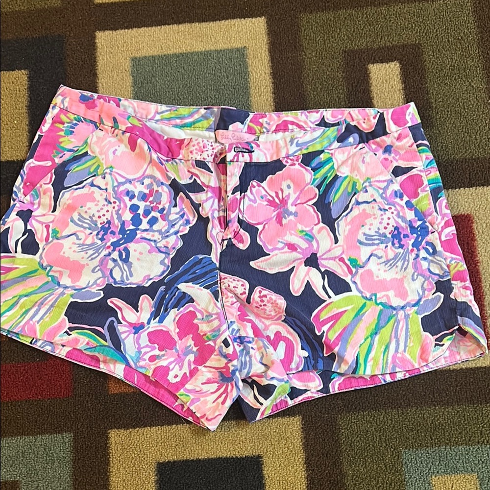 Lilly Pulitzer High Waist Pink and Blue Shorts